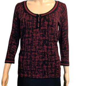 NWT Adamo Women's Sweater with Lurex and Rhinestones Accents